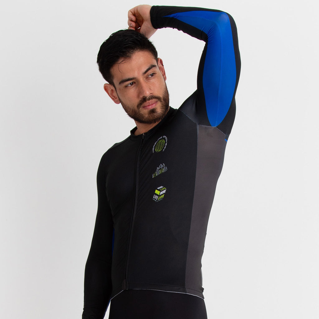 Jersey Competition Manga Larga Negro-Azul