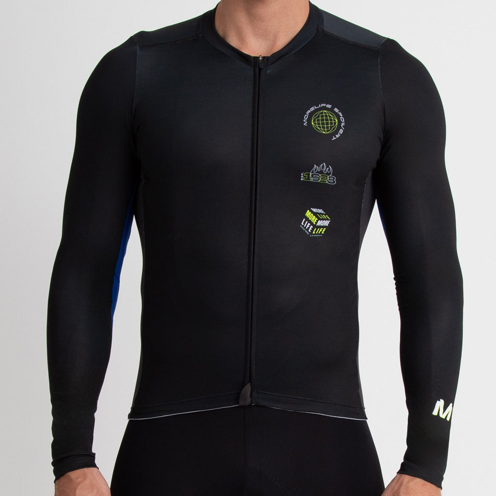 Jersey Competition Manga Larga Negro-Azul