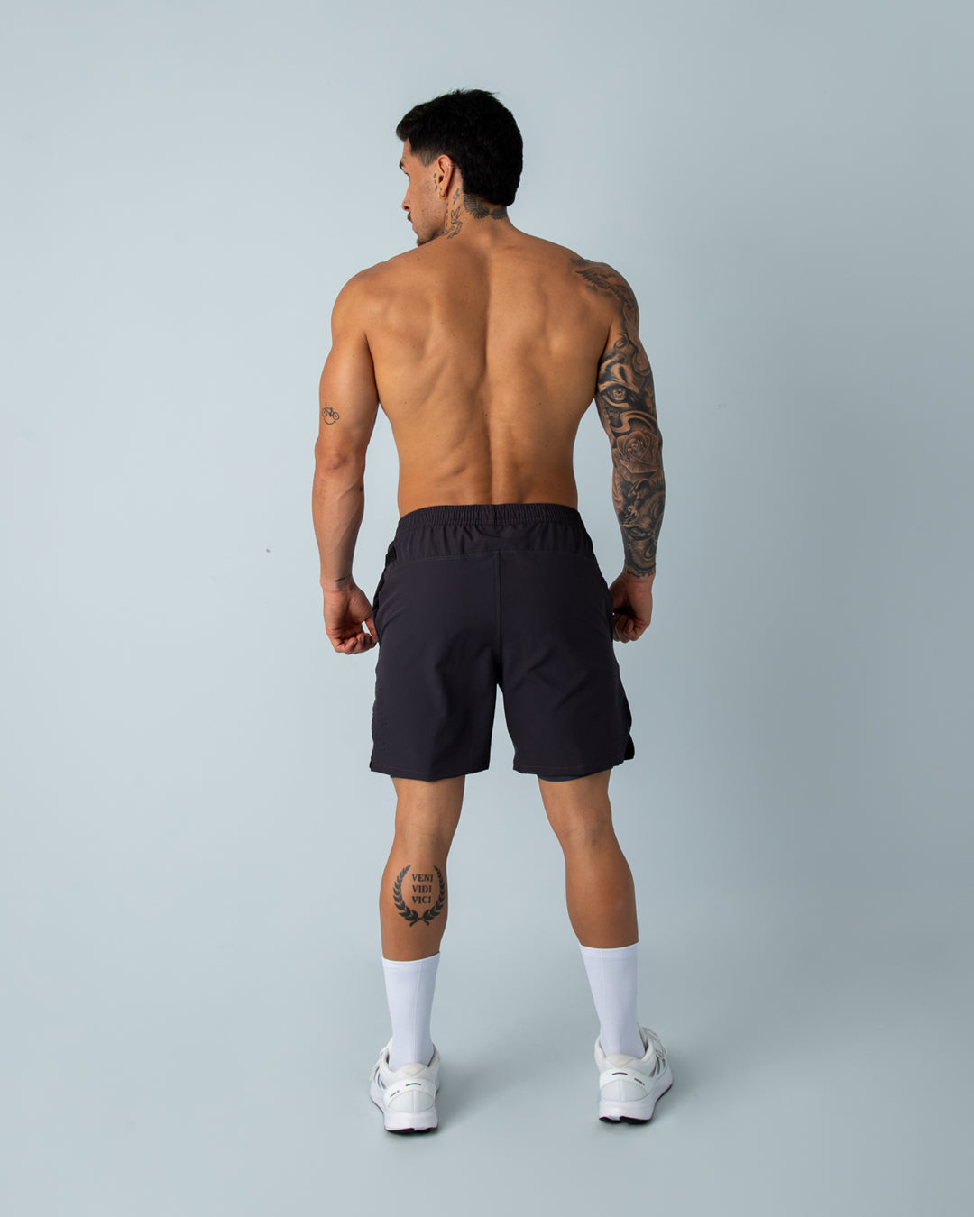 Pantaloneta con Licra Gris Oscuro