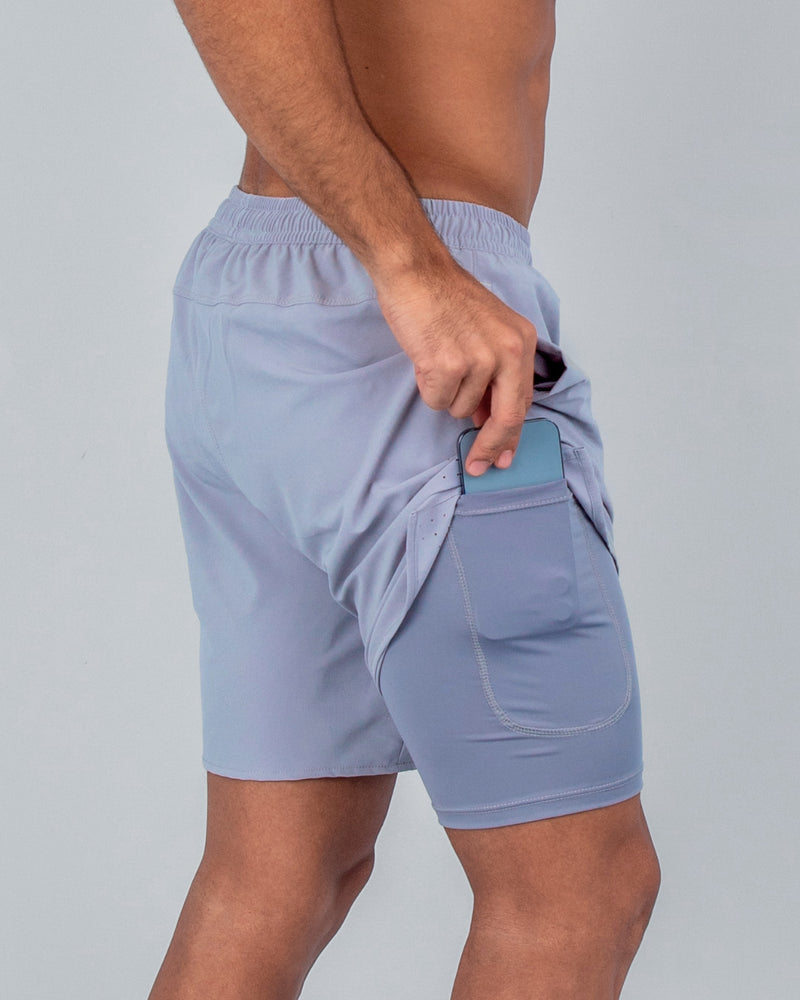 Pantaloneta con Licra Gris