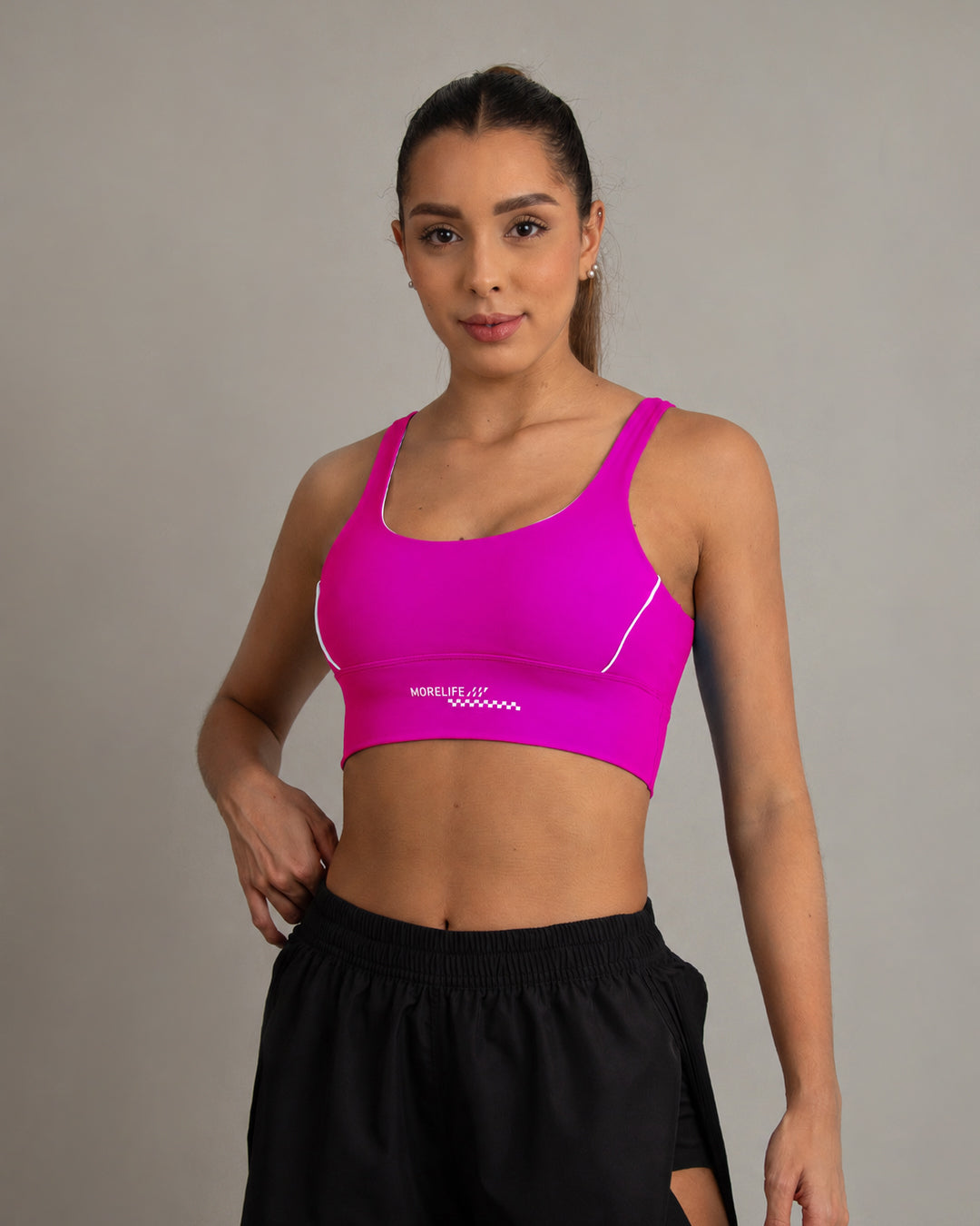 Top con Sesgos Fucsia