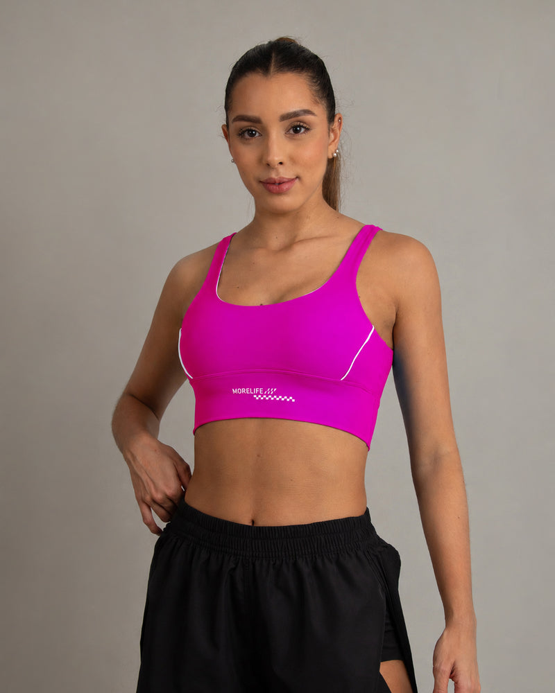 Top con Sesgos Fucsia